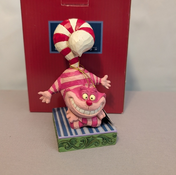 Disney Collection Cheshire Cat Candy Cane Cheer Jim Shore Figurine - Picture 1 of 5